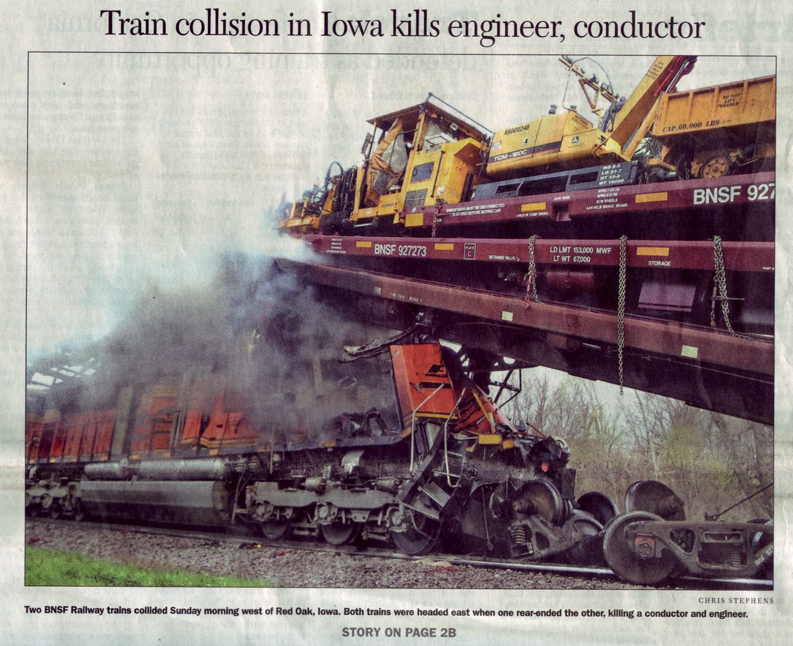 The Big Little Railroad Shop BNSF collision near Red Oak, Iowa