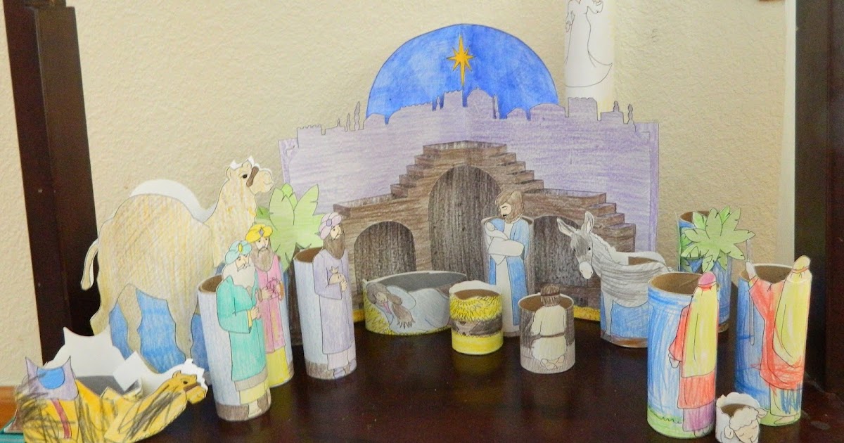 laura's frayed knot kid crafted and kid friendly nativity.