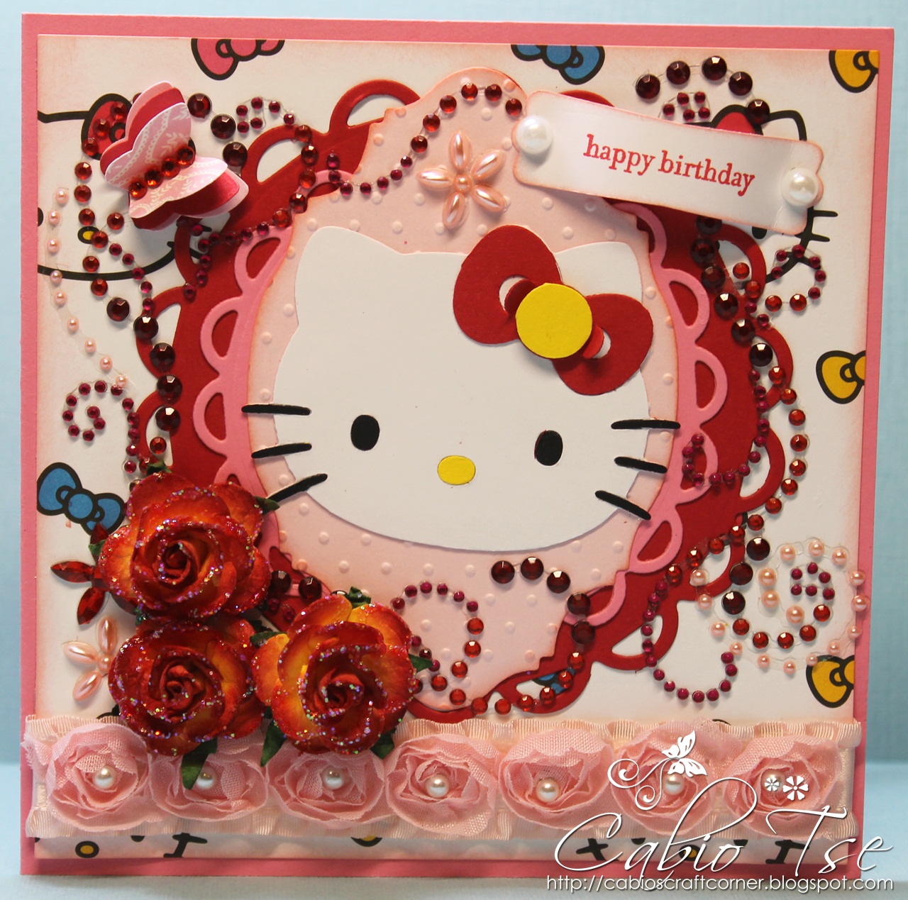 Cabio's Craft Corner: FIrst Hello Kitty Birthday Card