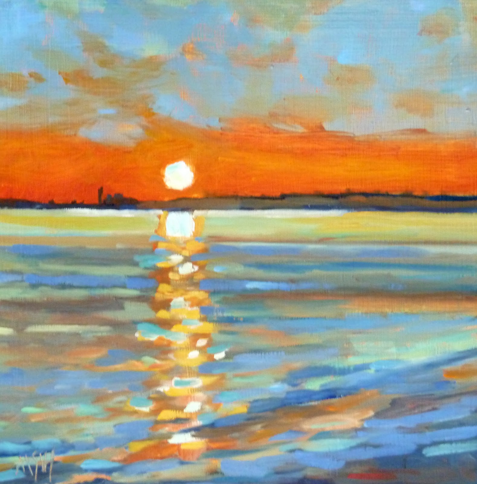 Just Painting Beach Point Sunset 8x8
