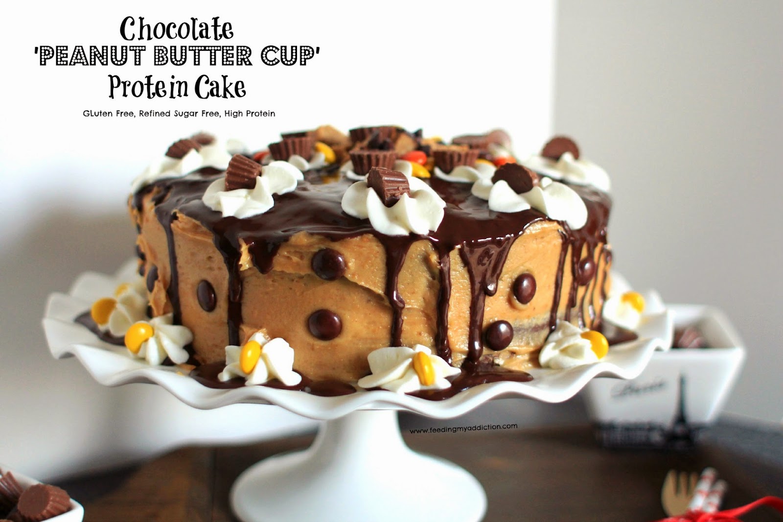 Feeding My Addiction Chocolate 'Peanut Butter Cup' Protein Cake