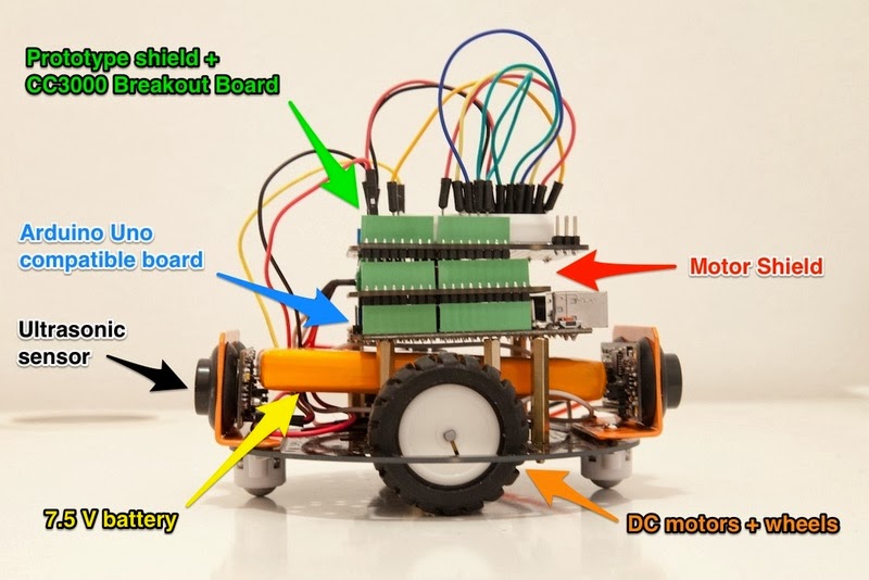 Controller un Robot avec Arduino + Motor Shield + Puce Wifi CC3000
