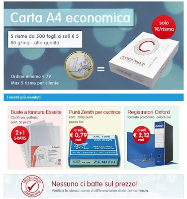 Carta A4 a 1 euro: prezzo più basso del web su Euroffice