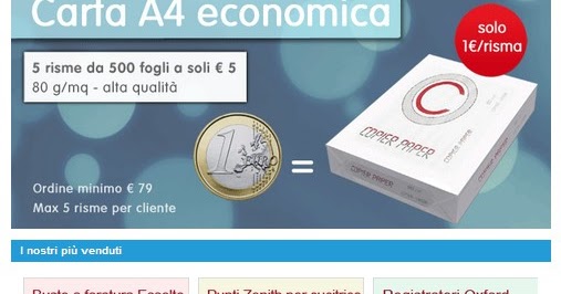 Carta A4 a 1 euro: prezzo più basso del web su Euroffice