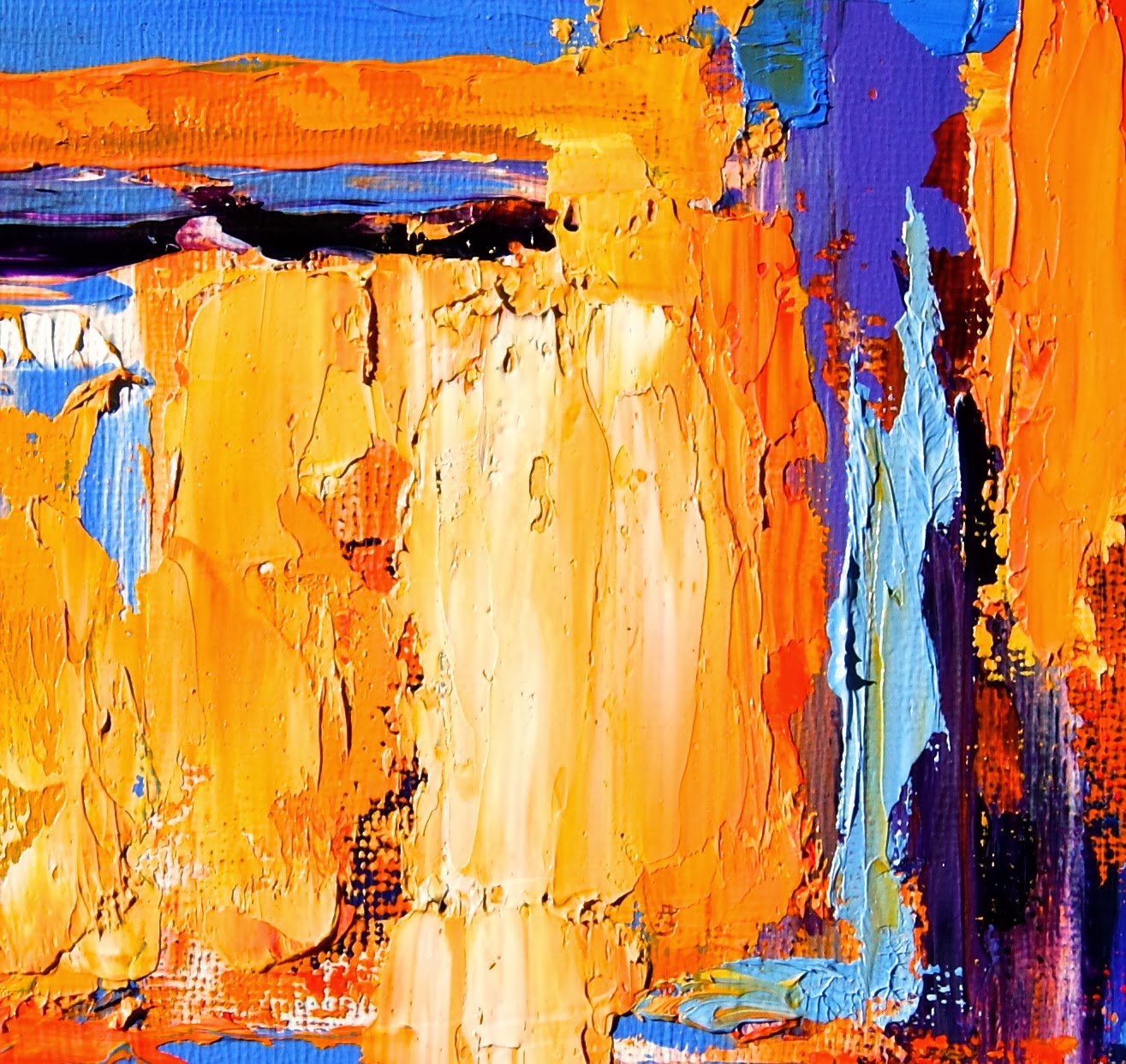 Paintings by Theresa Paden Textured Abstract Oil Painting in Bright
