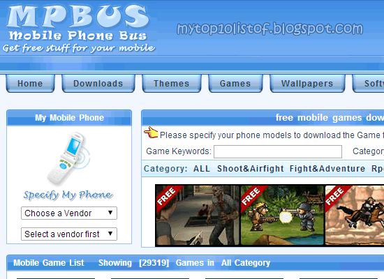 Mobile sites for downloading series