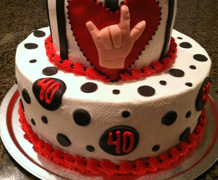 Cat's Cake Creations "I love you" Sign Language 40th Birthday Cake