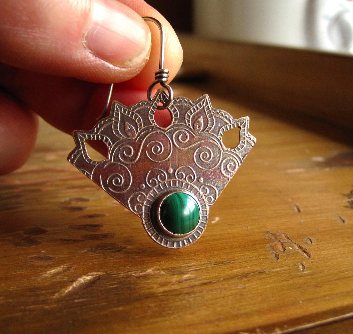 Malachite And Bronze Earrings Revisited
