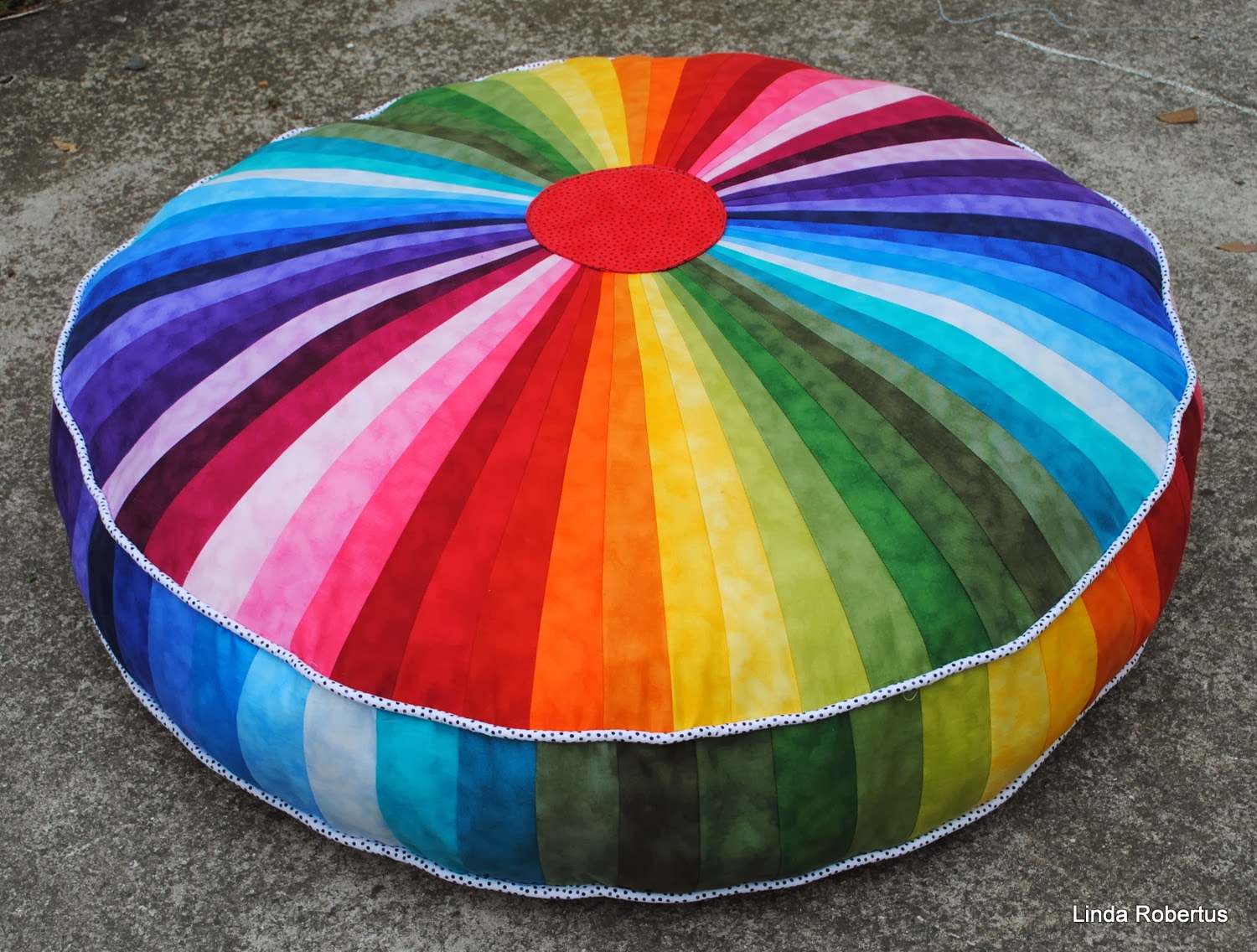 Blue Jacaranda by Linda Robertus Rainbow Floor Cushion