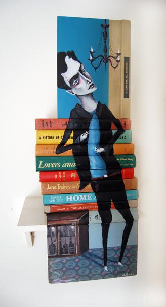 Mike Stilkey - Beautiful Artwork on Spines of Stacked Books Part II...
