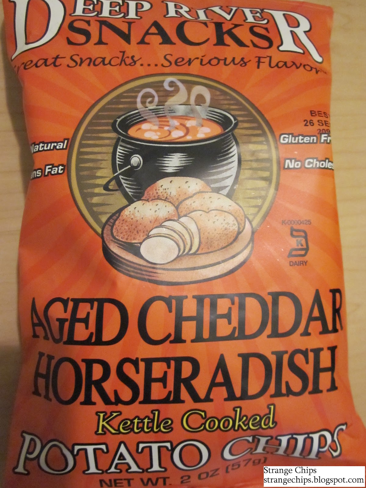 Strange Chips Deep River Snacks Aged Cheddar and Horseradish