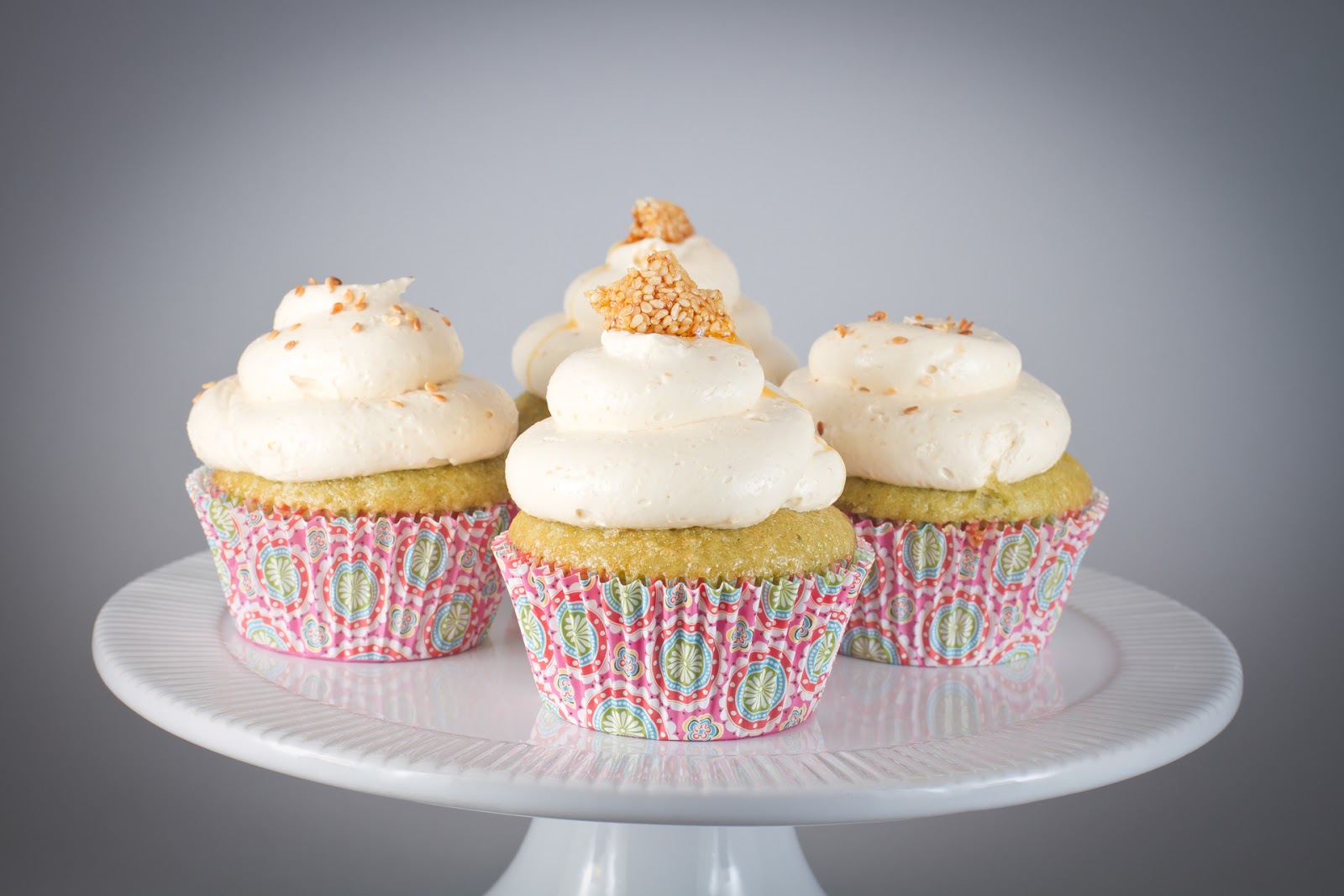 A Crumby Situation Green Tea Cupcakes with Toasted Sesame Buttercream