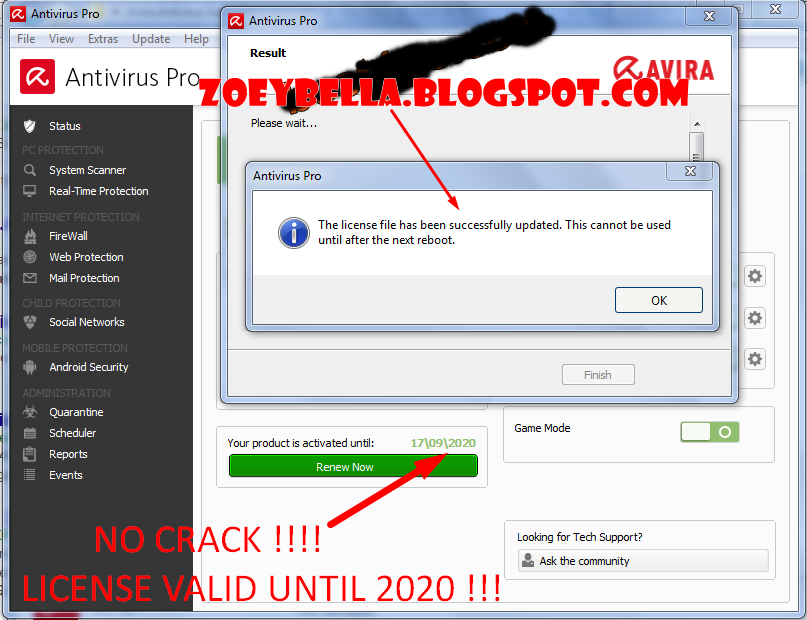 Avira Antivirus Pro 2018 activation code offline installer