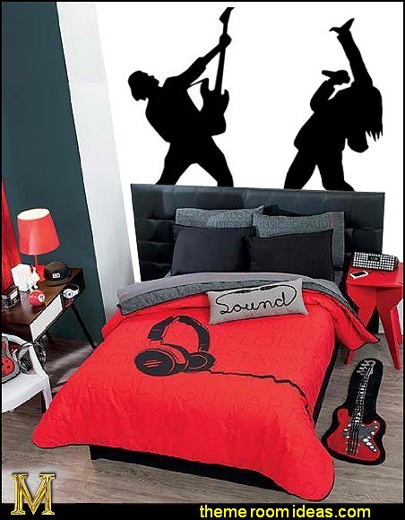 Decorating Theme Bedrooms Maries Manor Music Bedroom Music Bedroom Decorating Ideas Rock Star Bedrooms Theme Decor Audifonos Reversible Comforter Sets