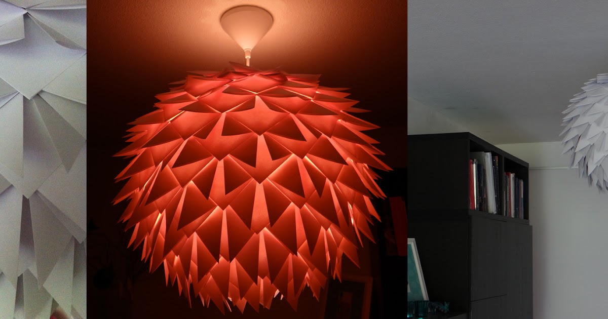 Using the Origami Helmet Base to create an upside down Artichoke Lamp