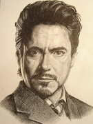 My cousin told me that why don't i draw a portrait of Tony Stark, . (dsc )