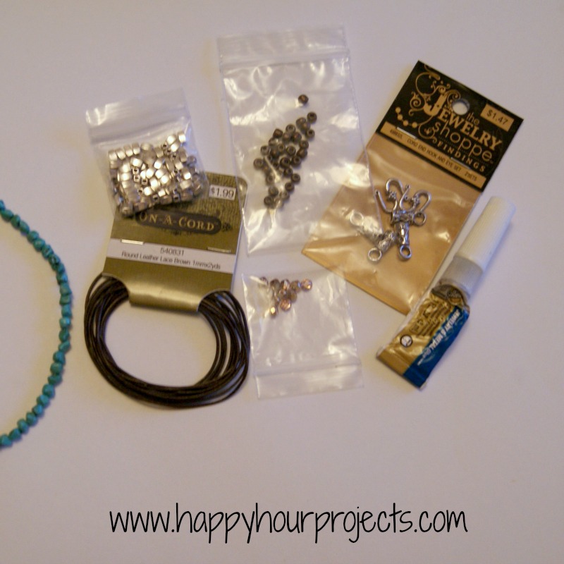 Bead & Leather Bracelet - Happy Hour Projects