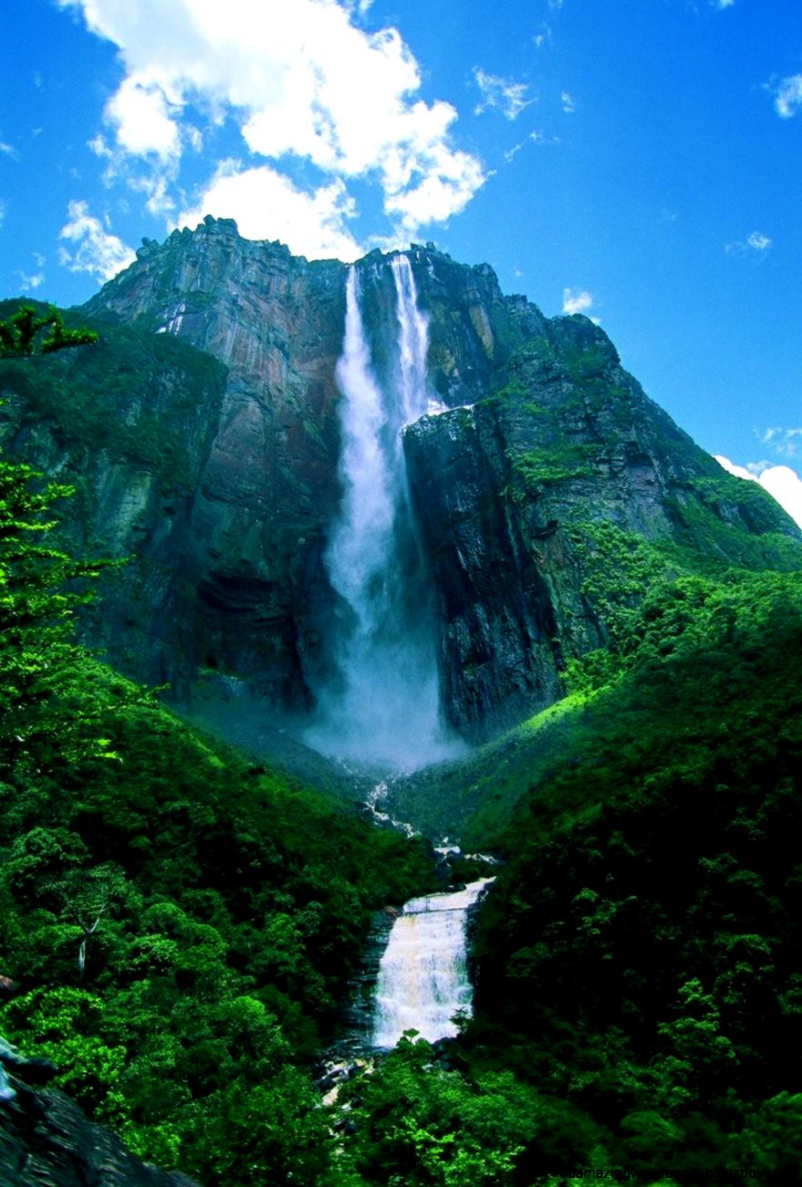 The great show of Angel Falls the highest waterfall in the world The great show of Angel Falls the highest waterfall in the world