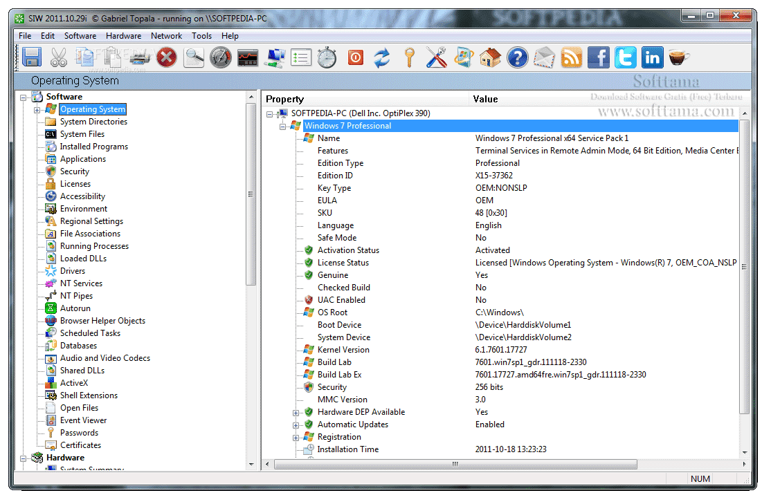 Screenshot software SIW 2011.10.29m Screenshot software SIW 2011.10.29m