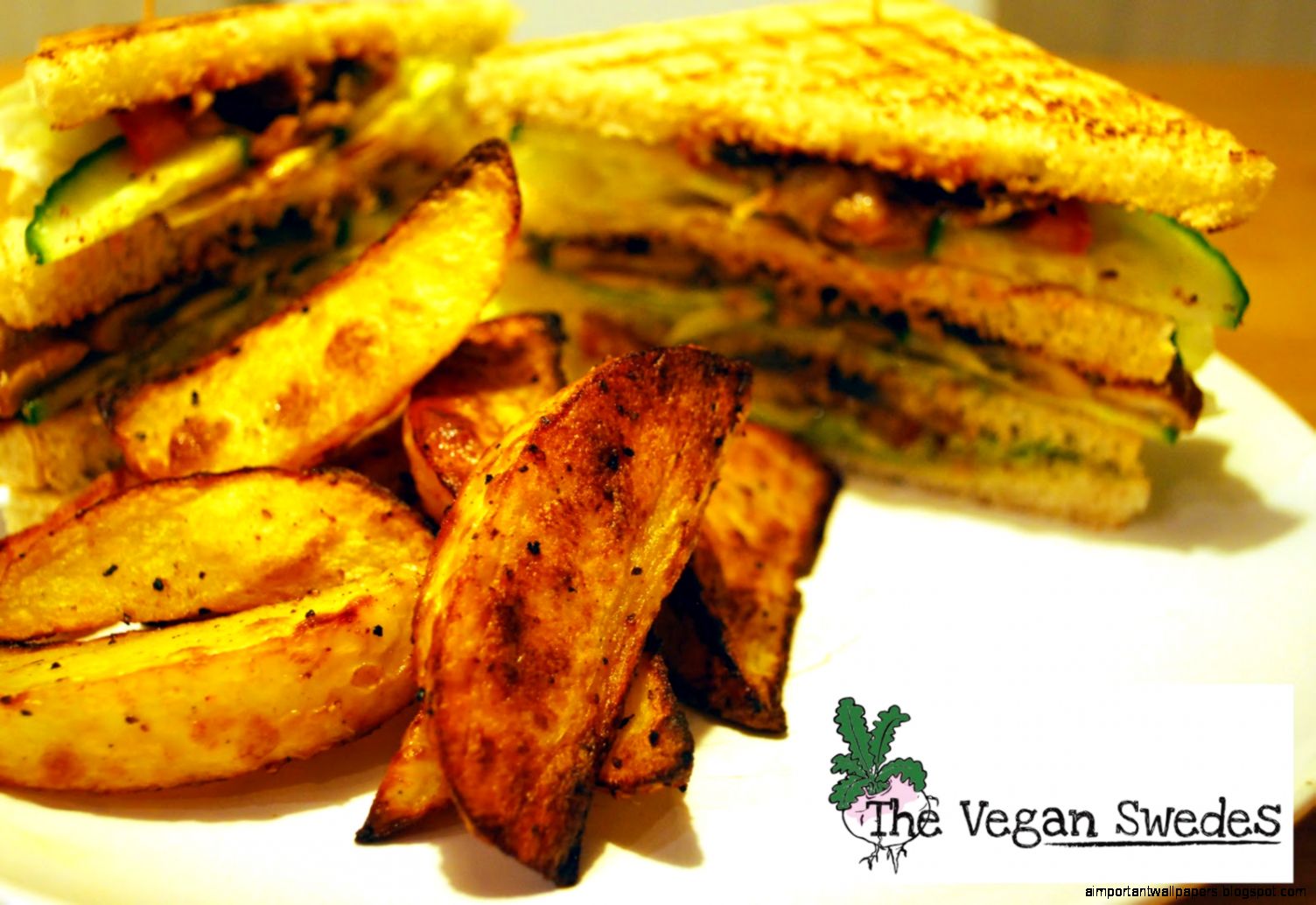 The Vegan Swedes Club Sandwich with Roasted Potato Wedges The Vegan Swedes Club Sandwich with Roasted Potato Wedges