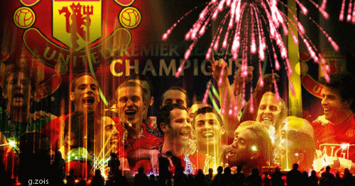 animated free gif: 3D gif animation Manchester United FC photos logo fireworks mobile ...