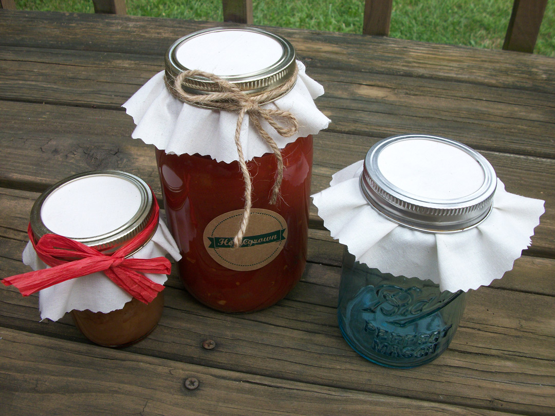 Colorful Adhesive Canning Jar Labels New cloth jam jar covers on etsy
