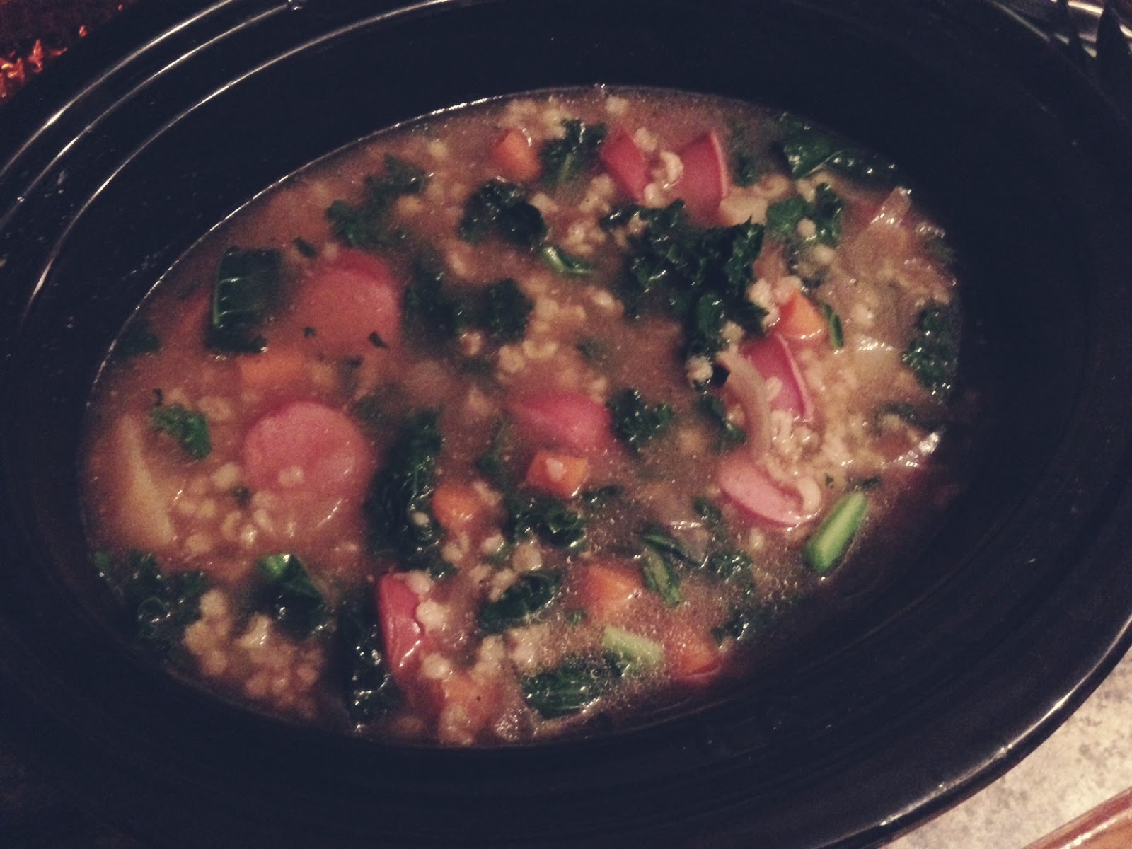Domestic Education Crockpot Kale Soup