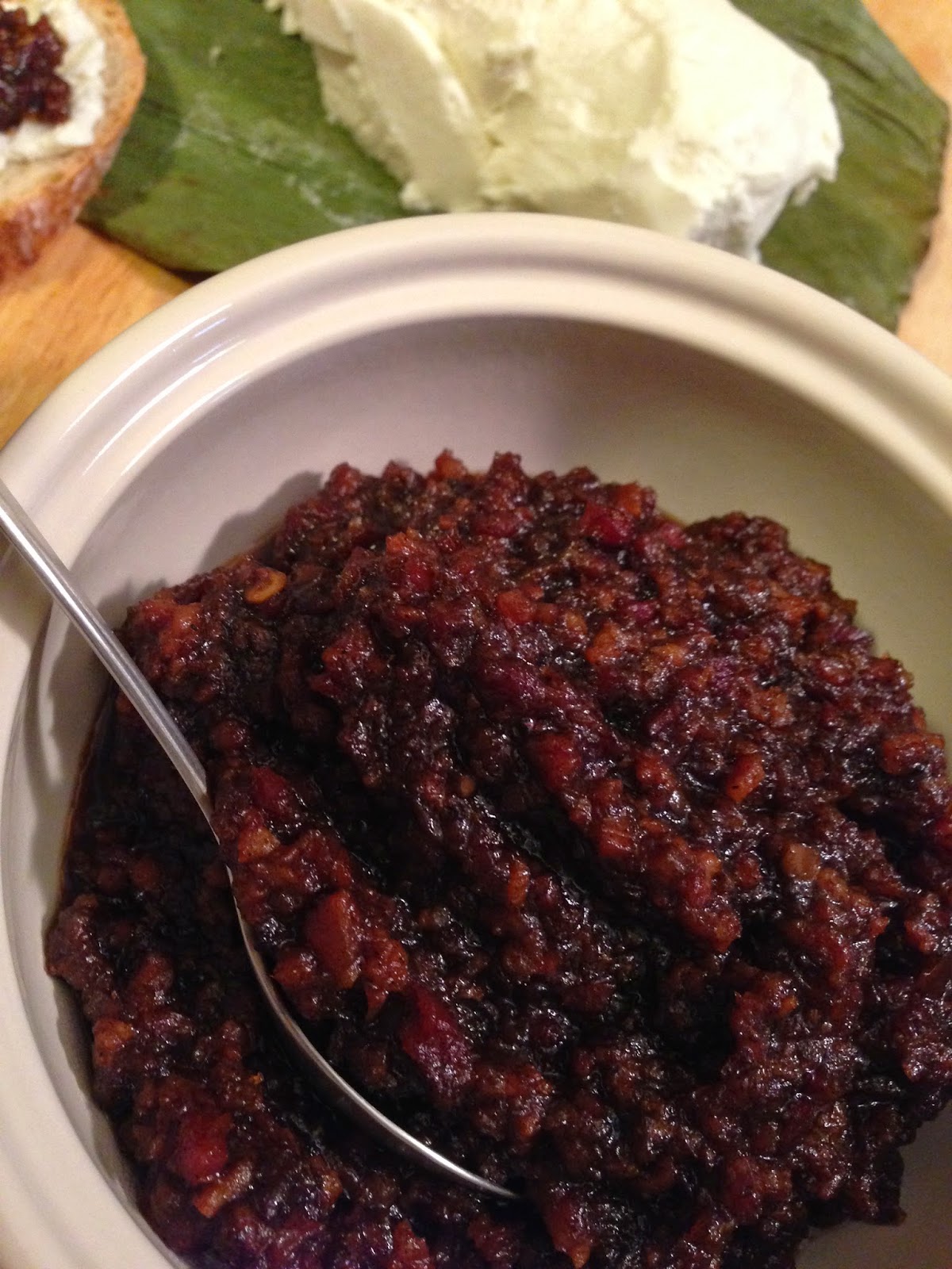 Bacon Jam and Goat Cheese Crostini