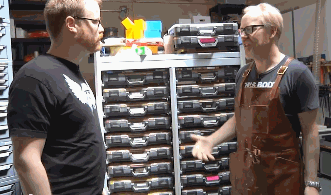 mythbusters shop, how to organize bolts, washers, nuts