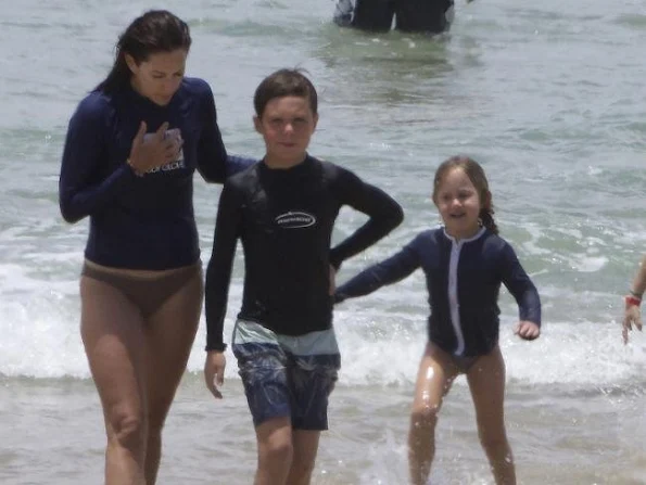 Crown Prince Frederik and Crown Princess Mary of Denmark, Prince Christian and Princess Josephine on the Beach of Mermaid