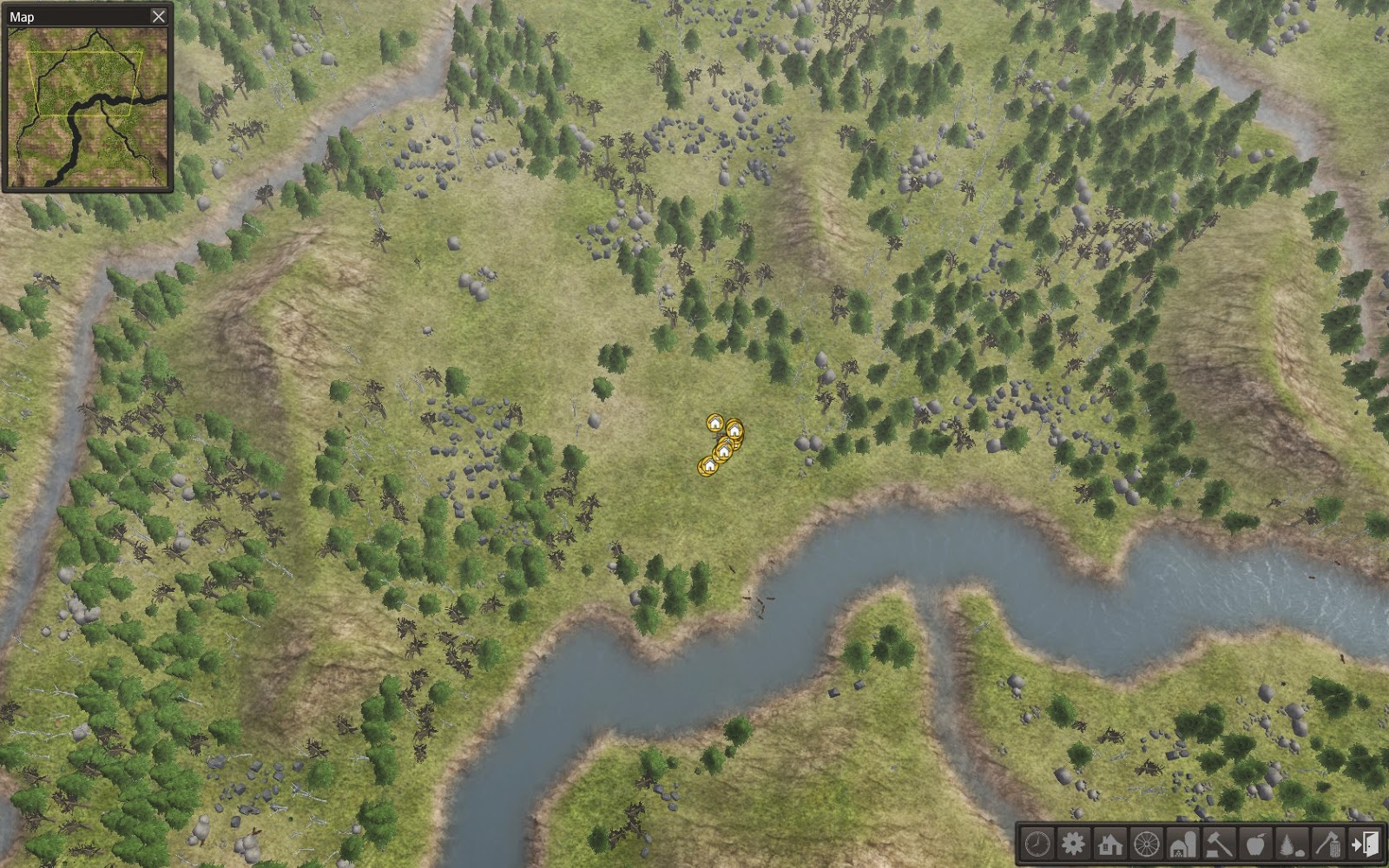 Banished Maps By the big river Small mountains