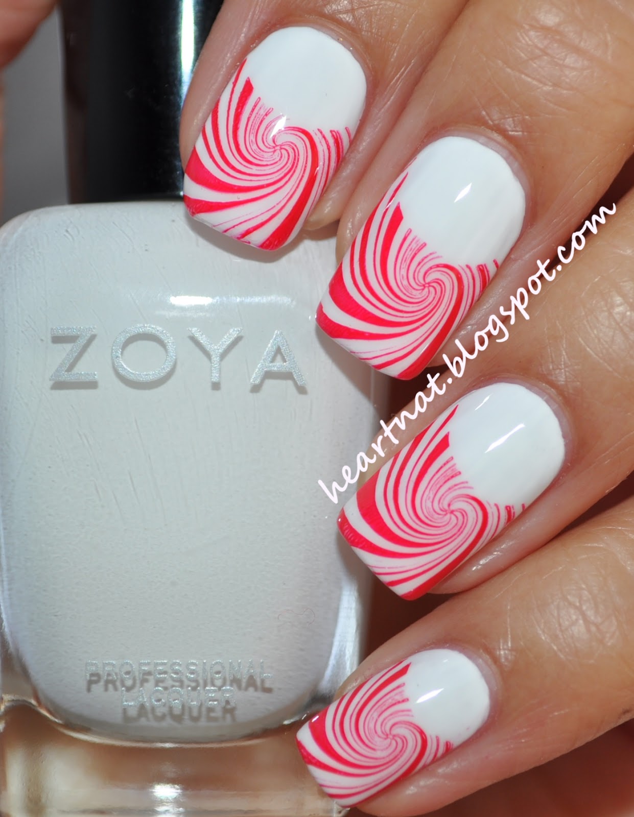 heartnat Peppermint Candy French Tips