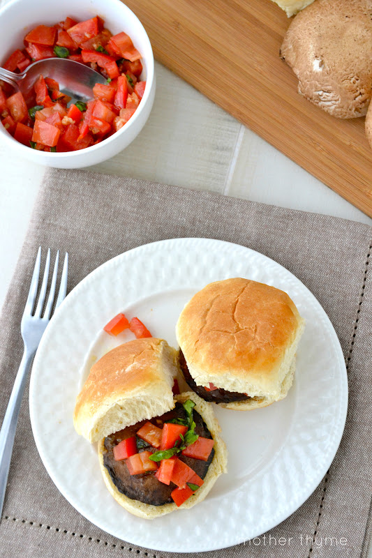 Grilled Portobello Sliders with Bruschetta Mother Thyme