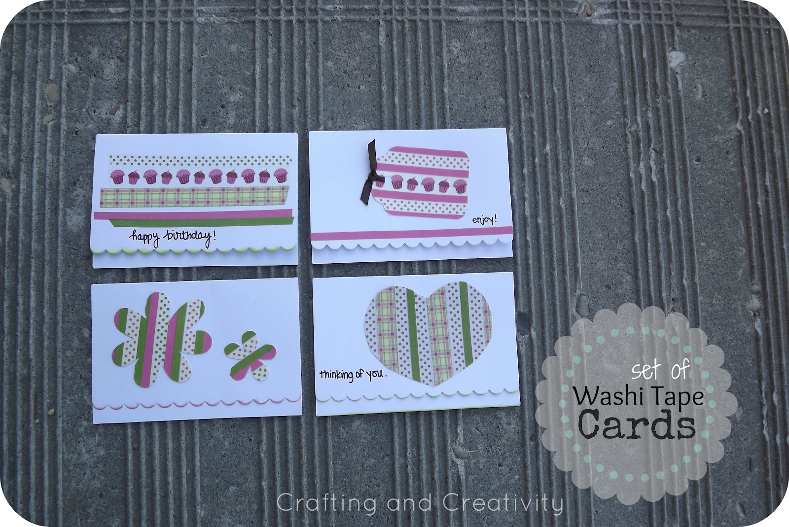 Crafting and Creativity Gift Idea Set of Washi Tape Cards