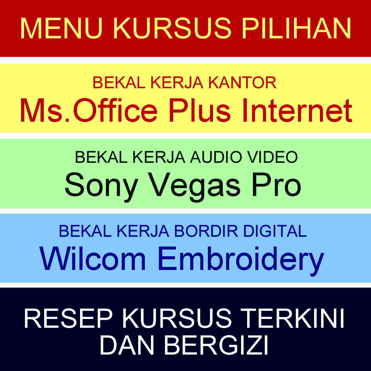 PROGRAM KURSUS DAPAT DIPILIH