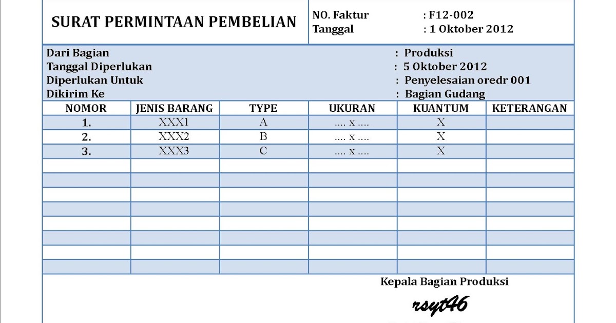 Surat Permintaan Pembelian Kumpulan Contoh Surat Indonesia