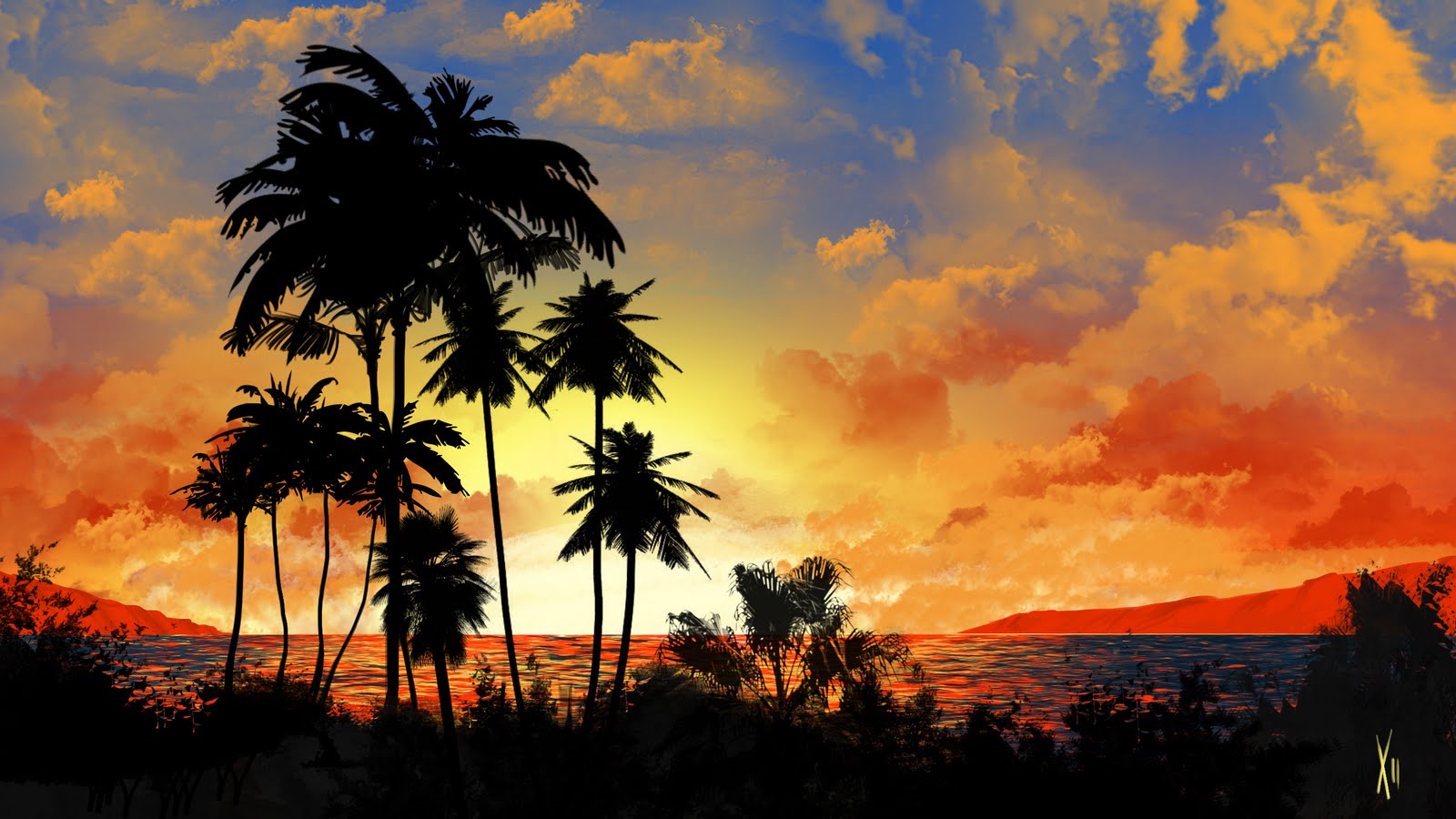 palm sunset