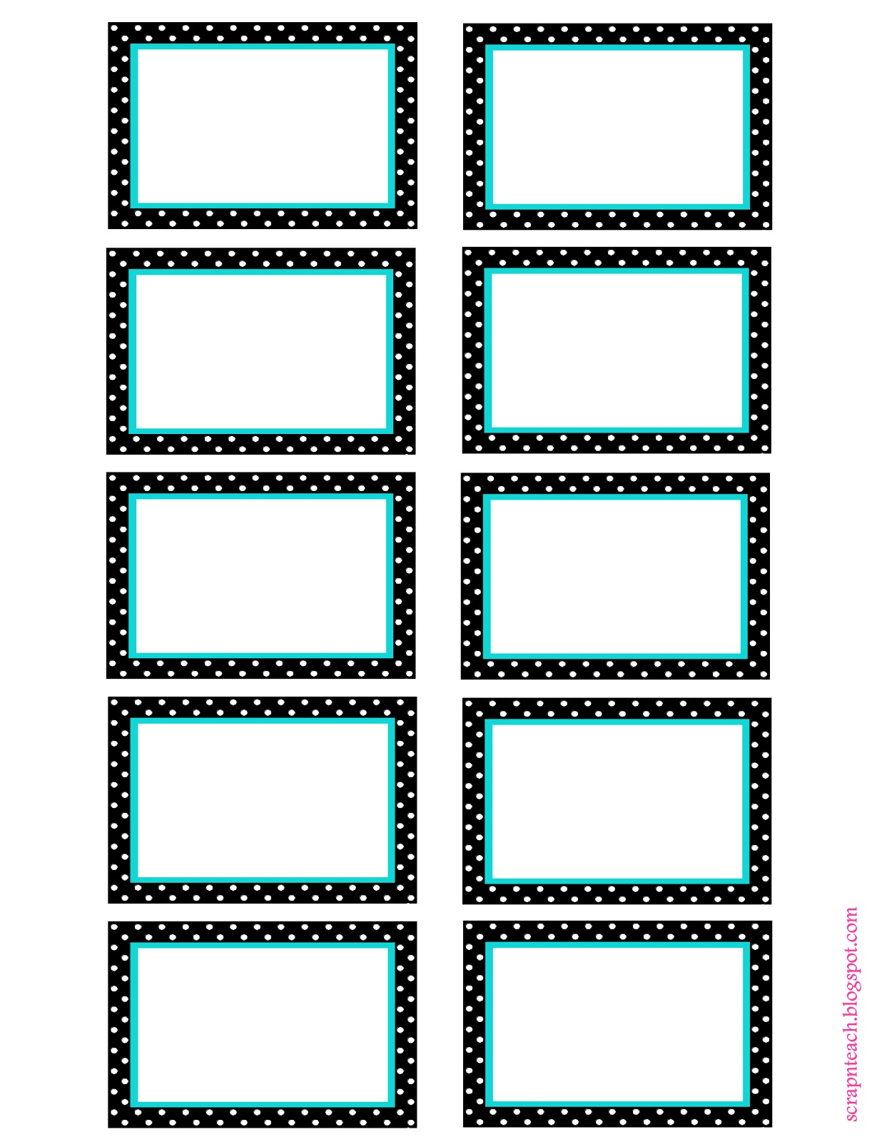 Scrap N Teach Free tub labels