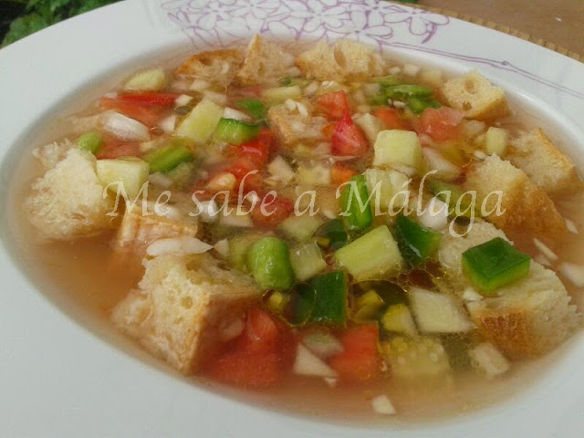 receta de gazpacho antiguo de Málaga