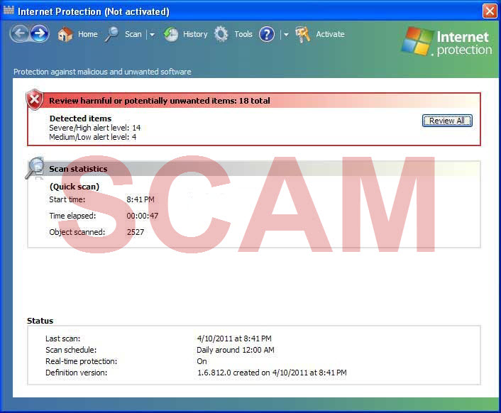 Internet Protection virus.