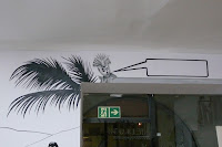 Mural ścienny w klubie Sauna Marszałka Warszawa, malarstwo ścienne