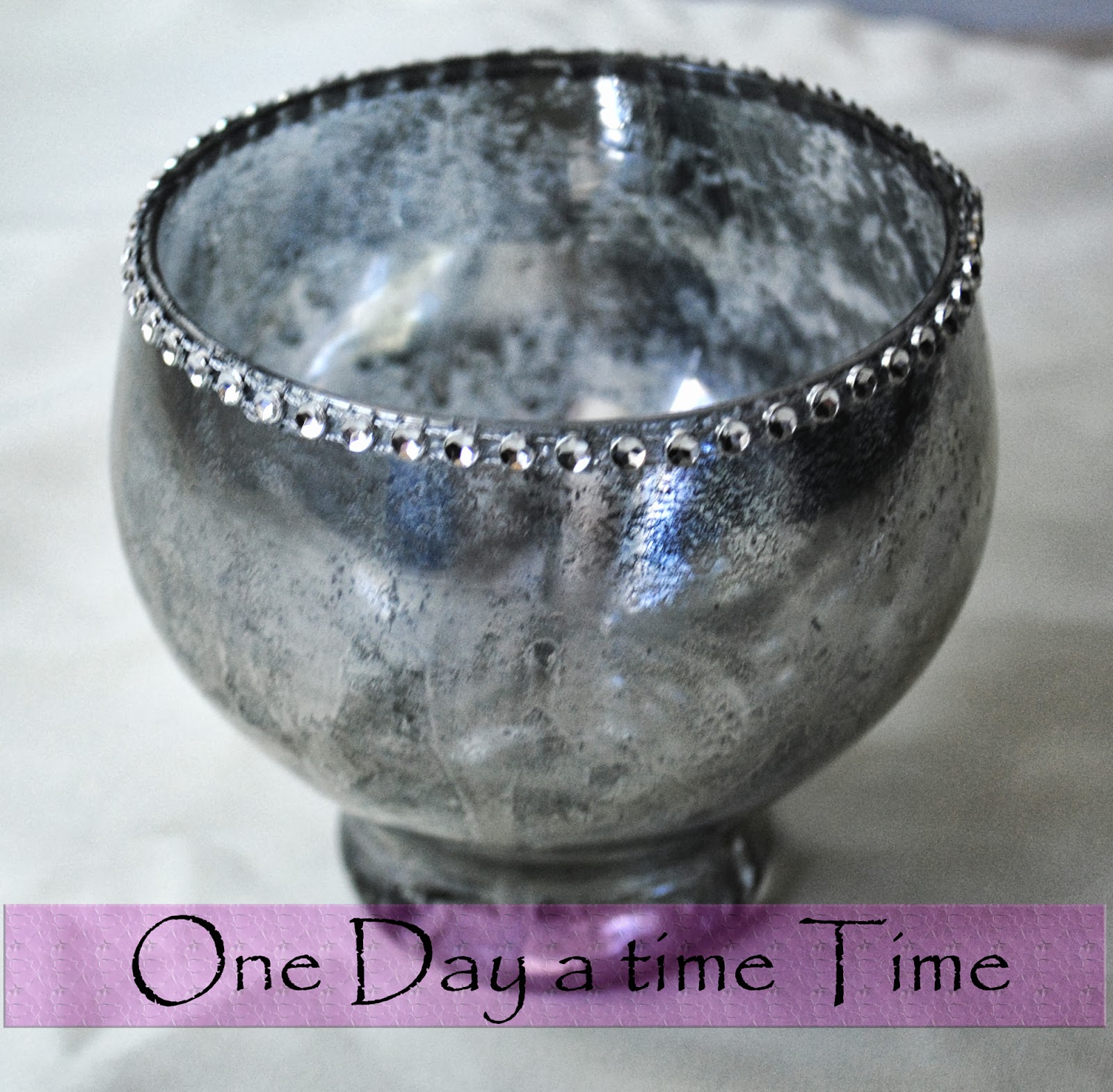 One Day at a Time Mercury Glass Jewelry Holder