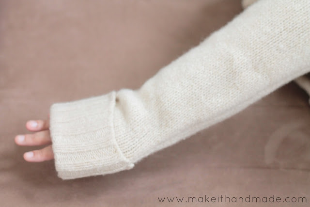 Sweater to Fingerless Glove Tutorial from Make It Handmade
