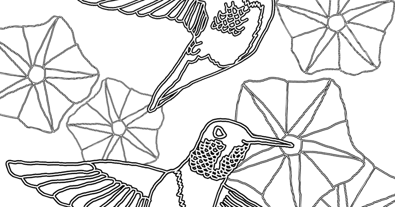 Ruby Door Art & Design: FREE Coloring Page - Humming Birds & Morning