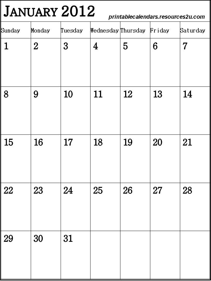 free blank calendar
