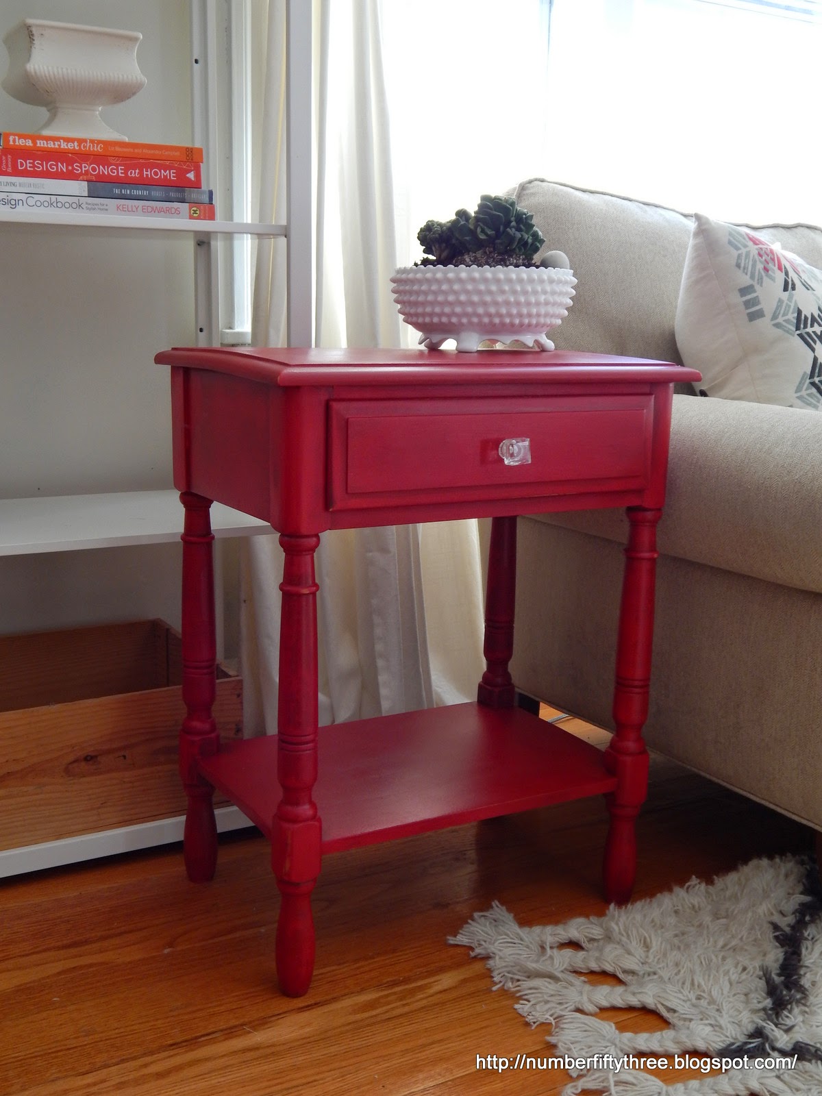 Number Fifty Three Bold Red End Table