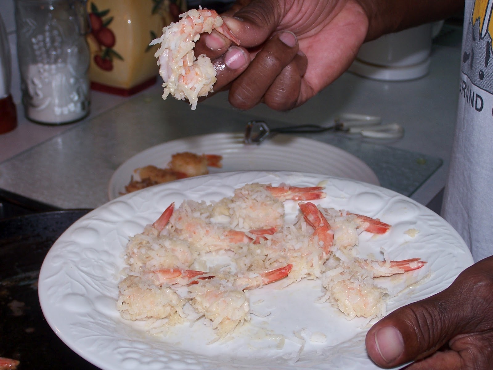 Gluten Free Hawaiian Coconut Shrimp two ways, Paleo option Skinny GF