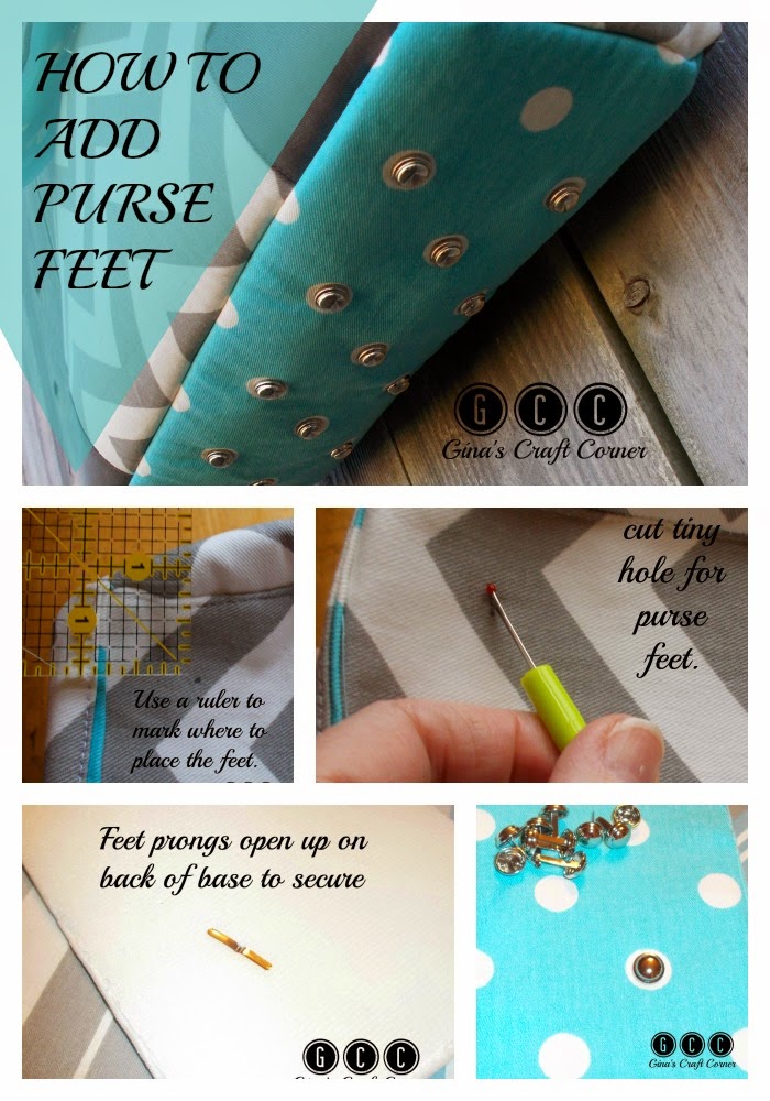 Gina's Craft Corner How to Add Purse Feet to Your Handcrafted Handbags