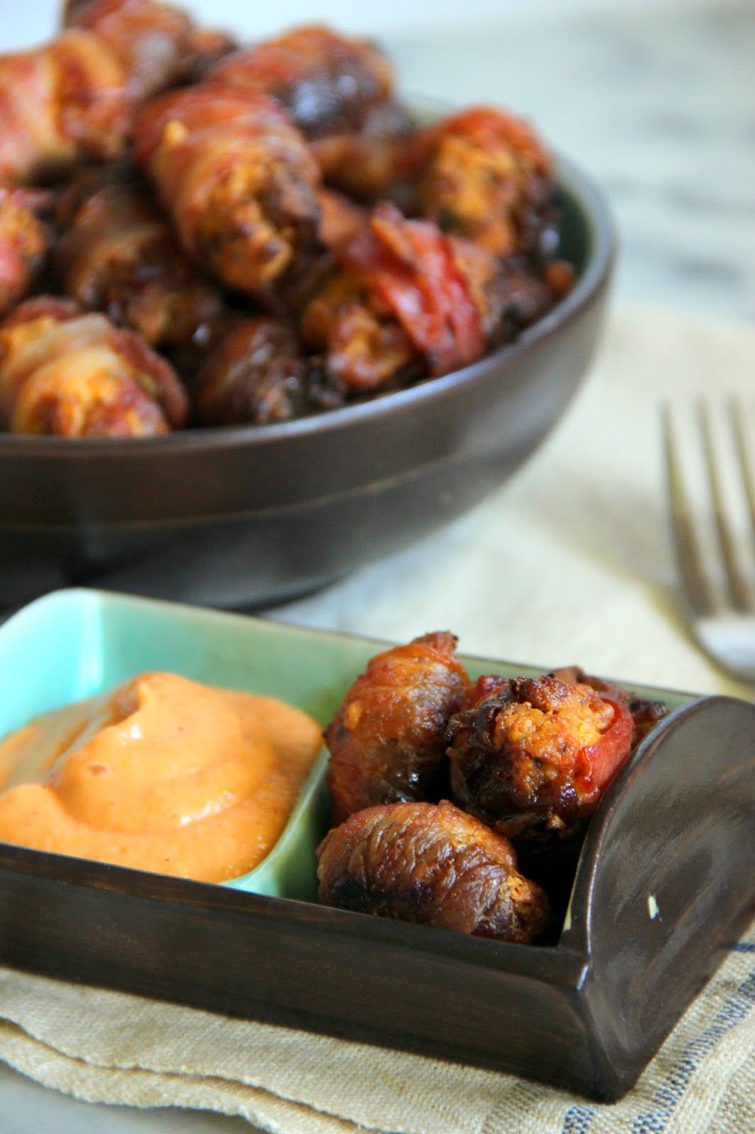 The Owl with the Goblet Bacon Wrapped Chorizo Stuffed Dates with