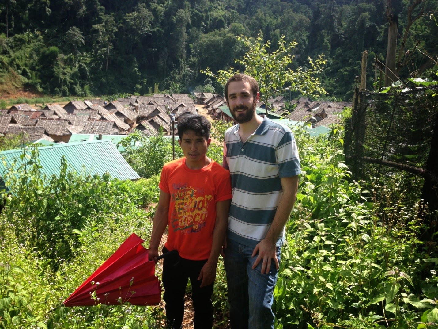 Photo of Moe Palel and me in front of the Refugee Camp
